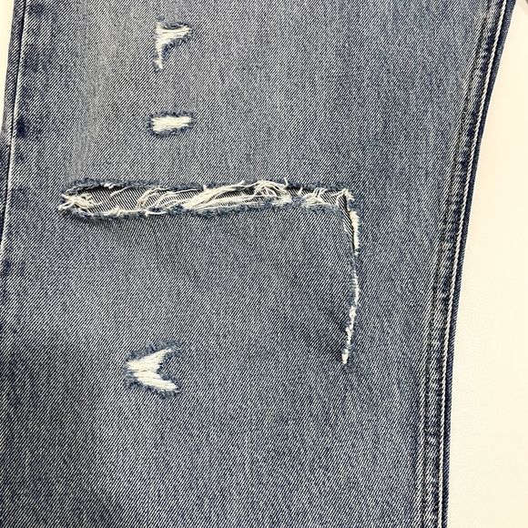 AGOLDE 90s Pinch Waist Distressed High Rise Straight Leg Jeans US 34 NWT - Picture 4 of 16